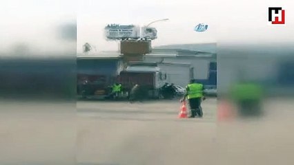 Yüksek gerilim hattında çalışma yapan işçi yürekleri ağızlara getirdi