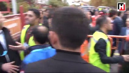 Bakan Mehmet Özhaseki'nin korumaları ile güvenlik görevlileri arasında kavga