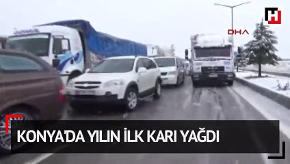 Konya'da yılın ilk karı yağdı