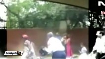 Trafik polisi rüşvet vermeyen kadın sürücüye tuğla fırlattı
