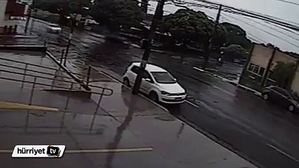 Patlayan rögar kaza yaptırdı