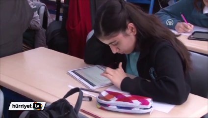 TEOG deneme sınavını tablet bilgisayarla yaptılar
