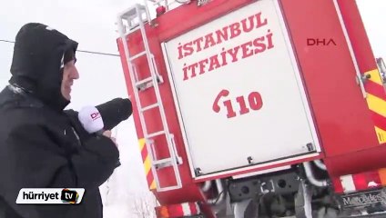 Kumburgaz'da yardıma giden itfaiye aracı mahsur kaldı