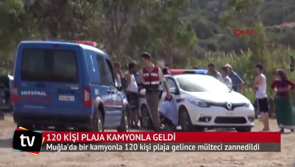 Plaja inen 1 kamyon dolusu vatandaş mülteci zannedildi