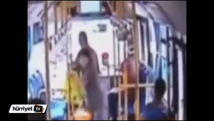 Otobüs şoförün üzerine patlayıcı attı