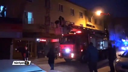 Otelde yangın çıktı, müşteriler böyle kurtarılmayı bekledi