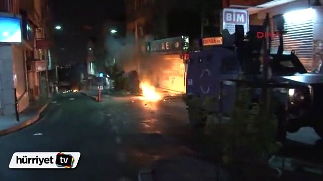 Okmeydanı'nda molotoflu gruba polis müdahalesi
