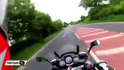 Kaza anını kasktaki kamera kaydetti