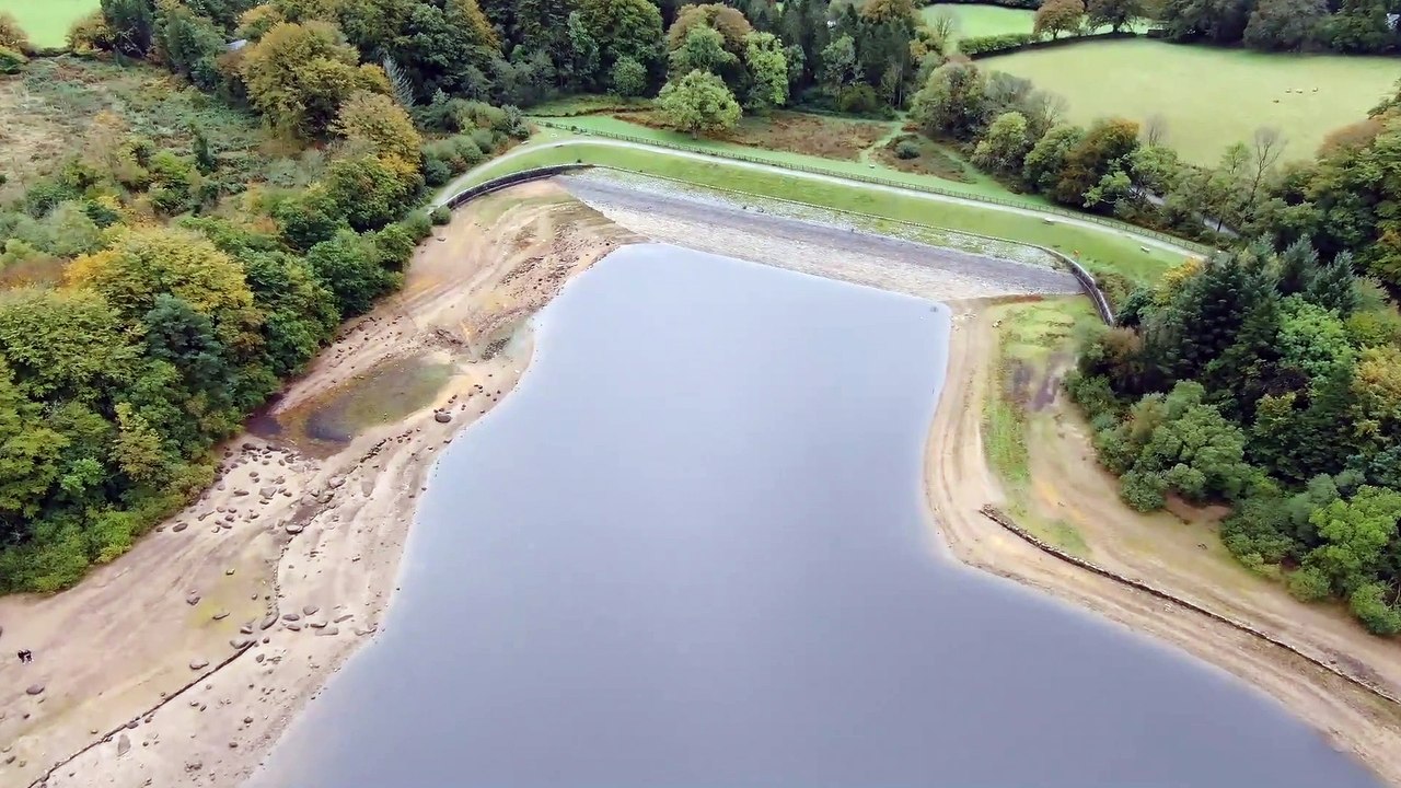 Shocking drone footage of 'dangerously' low water levels