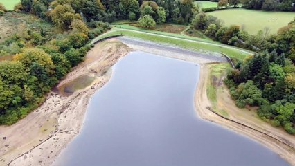 Shocking drone footage of 'dangerously' low water levels