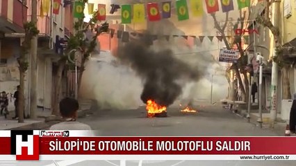 Otomobile molotof atıldı kadın polis yandı