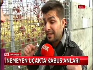 Uçakta panik anları amatör kamerada
