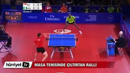 Masa tenisinde çıldırtan karşılaşma