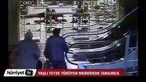 Yaşlı teyzelerin yürüyen merdiven ile imtihanı