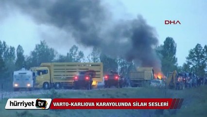PKK'lıların kapattığı yolu jandarma açtı