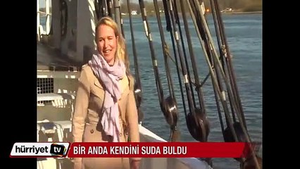 Muhabir tekneden böyle düştü
