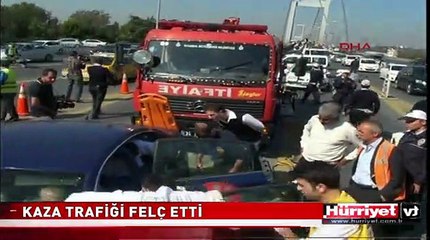 KÖPRÜDEKİ KAZA TRAFİĞİ FELÇ ETTİ