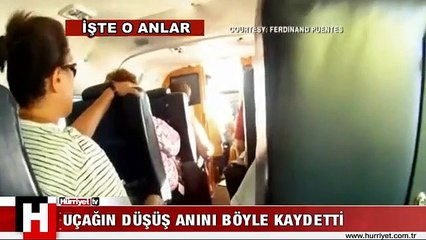 DÜŞME ANINI UÇAĞIN İÇİNDEKİ YOLCU ÇEKTİ