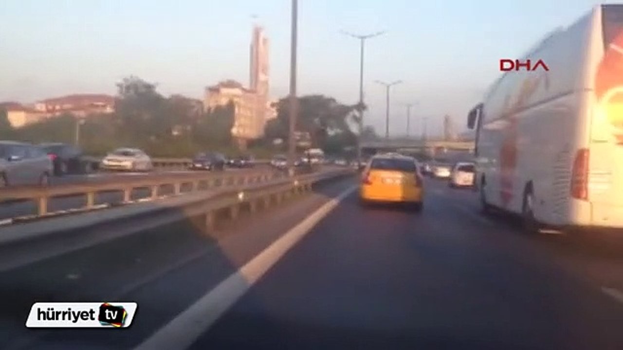 İstanbul trafiğinde tehlikeli anlar