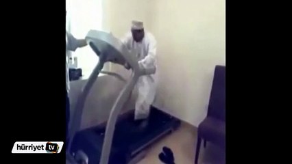 Koşu bandına ilk defa çıkan adamın zor anları