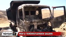 PKK'lılar 3 yere saldırıp iş makinelerini yaktı