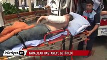 Patlamada yaralananlar hastaneye getirildi