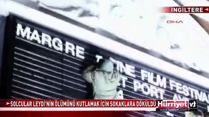 İNGİLİZ SOLCULAR DEMİR LEYDİ'NİN ÖLÜMÜNÜ KUTLAMAK İÇİN SOKAKLARA DÖKÜLDÜ