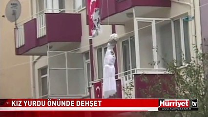 BALIKESİR'DE KIZ YURDU ÖNÜNDE DEHŞET