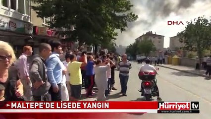 MALTEPE'DEKİ LİSE ALEV ALEV YANDI