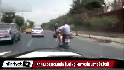 Koyun, keçi ve iki adam aynı motosiklette
