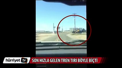 Tren TIR'I böyle biçti