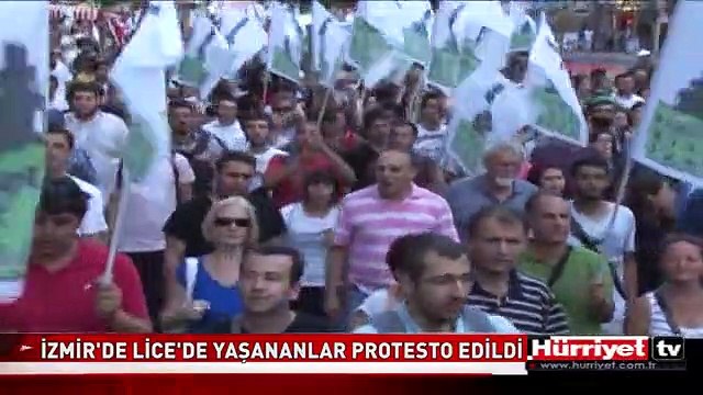 İZMİR'DE LİCE'DE YAŞANANLAR PROTESTO EDİLDİ