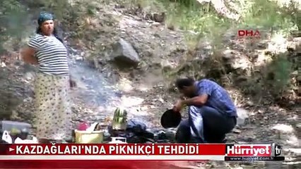 KAZDAĞLARI'NDA BÜYÜK TEHDİT! PİKNİKÇİLER BİR GÜN ORMANI YAKACAK