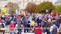 Több tízezren tüntettek az infláció, az üzemanyaghiány és a kormány politikája ellen Párizsban