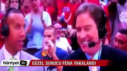 Güzel sunucu kameralara fena yakalandı