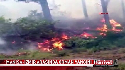 MANİSA-İZMİR ARASINDA ORMAN YANGINI