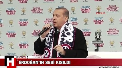 Erdoğan’ın sesi kısıldı