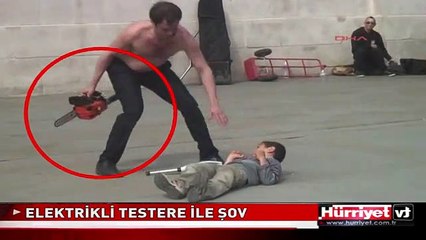 ELEKTRİKLİ TESTERE MİNİK ÇOCUĞU BÖYLE KORKUTTU