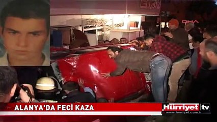 ÜZERİNE OTOMOBİL DÜŞEN İKİZLER KURTULDU SÜRÜCÜ ÖLDÜ
