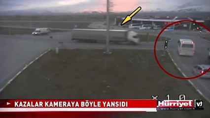 14 ÖĞRENCİNİN YARALANDIĞI KAZA KAMERADA
