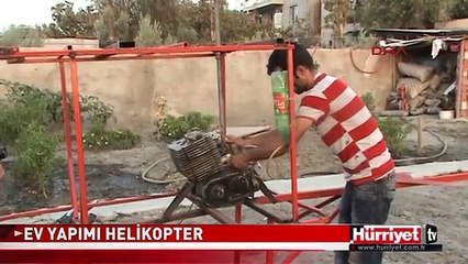 EVİNİN BAHÇESİNDE HELİKOPTER YAPIYOR