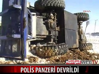 POLİS PANZERİ DEVRİLDİ: 3 YARALI