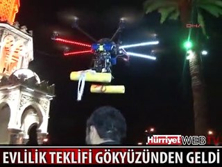 EVLİLİK TEKLİFİ GÖKYÜZÜNDEN GELDİ