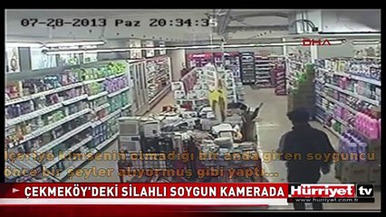 ÇEKMEKÖY'DEKİ SİLAHLI SOYGUN GÜVENLİK KAMERASINDA