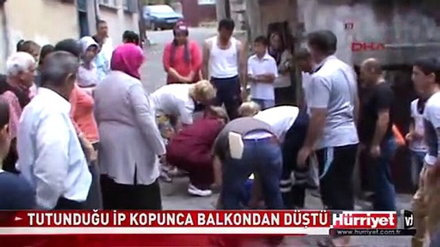 ÇAMAŞIR ASTIĞI İP KOPUNCA HASTENELİK OLDU