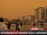 DİYARBAKIR VE MARDİN'İ TOZ BULUTLARI KIZILA BOYADI