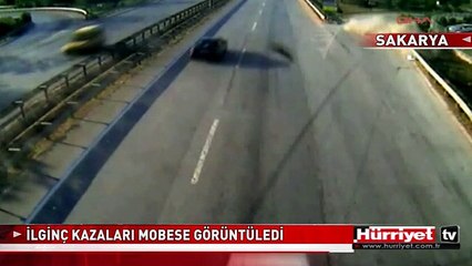 İLGİNÇ KAZALARI MOBESE GÖRÜNTÜLEDİ