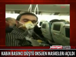 UÇAKTAKİ KORKU DOLU ANLAR KAMERADA