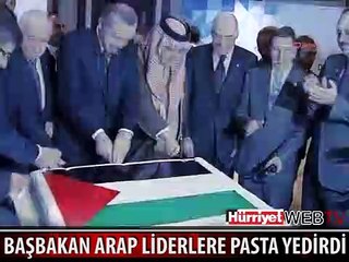 BAŞBAKAN ERDOĞAN ARAP LİDERLERE PASTA YEDİRDİ
