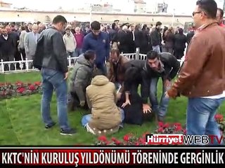 KKTC'NİN KURULUŞ YILDÖNÜMÜ TÖRENİNDE GERGİNLİK